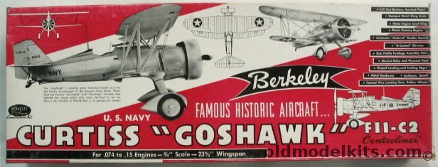 Berkeley 1/16 US Navy Curtiss 'Goshawk'  - 23 3/4 inch Wingspan Flying Model Airplane Kit plastic model kit